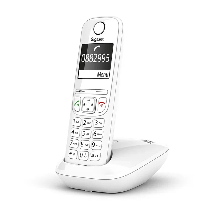 Gigaset AS690 Teléfono inalámbrico DECT con identificador de llamadas, manos libres, pantalla grande, agenda 100 contactos, bloqueo llamadas, ECO DECT, blanco