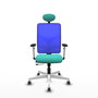 PIQUERAS Y CRESPO Silla de oficina Motilla con mecanismo Sincro/Traslack, Azul y Turquesa