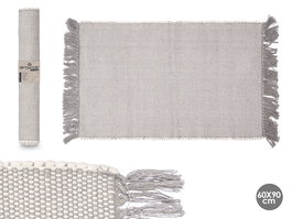 Giftdecor Alfombra Artesanal 110 x 60 cm Gris Claro (Set de 8)