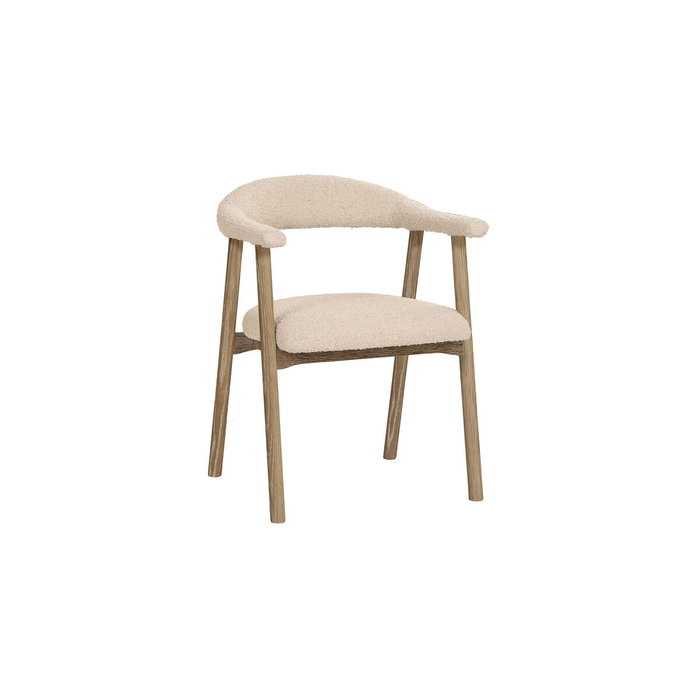 DKD Home Decor Silla Tapizada en Poliéster Fresno Decapé Blanco