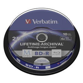 Verbatim M-Disc BD-R Blu-ray 25GB 4x Imprimible (10 unidades)