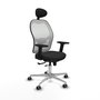 PIQUERAS Y CRESPO Silla de oficina Jorquera con mecanismo Sincro/Traslack, Negro/Blanco