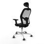 PIQUERAS Y CRESPO Silla de oficina Jorquera con mecanismo Sincro/Traslack, Negro/Blanco
