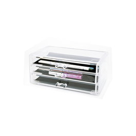 Bifull Organizador de Estética con 3 Cajones Transparentes - Ideal para Maquillaje y Cosméticos - Medidas 23.5x15x11 cm