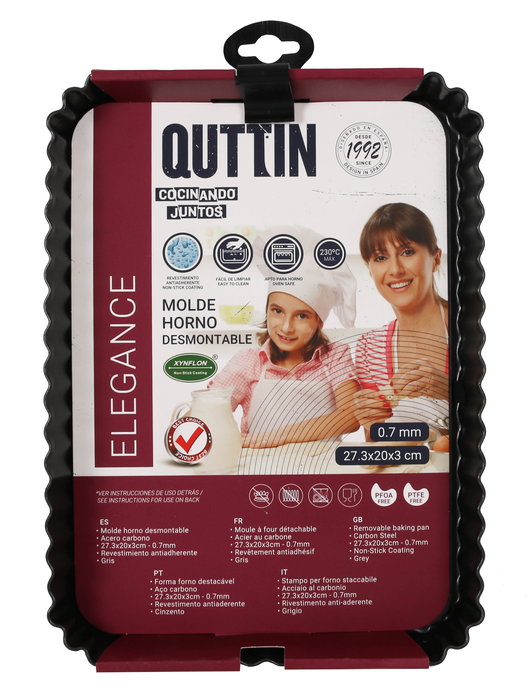 Quttin Molde Desmontable para Horno 27.3 cm x 20 cm x 3 cm (6 Unidades)