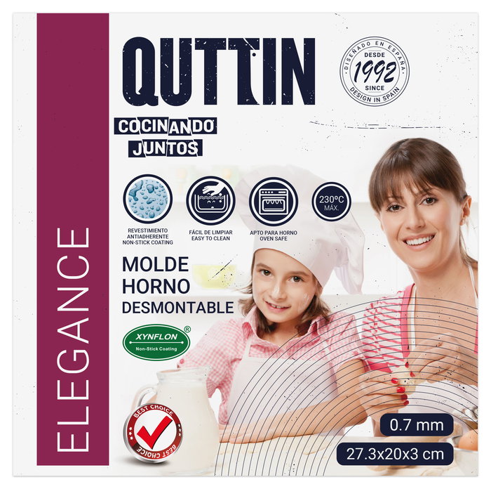 Quttin Molde Desmontable para Horno 27.3 cm x 20 cm x 3 cm (6 Unidades)