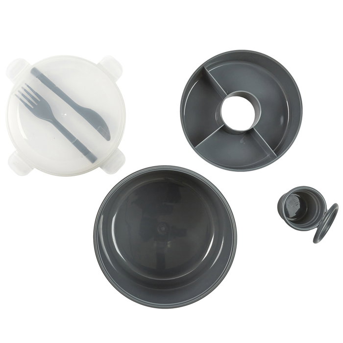 Cook Concept Fiambrera Take Away Cilíndrica con Cubiertos 1.4 L Colores Surtidos