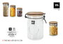 La Mediterranea Tarro de Vidrio con Tapón de Acacia 700ml (12 Unidades)