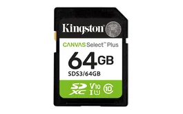 SECURE DIGITAL HC 64 GB CANVAS SELECT PLUS GEN3 CLASE10 KINGSTON