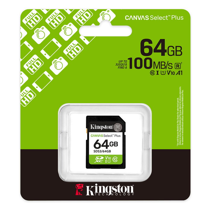 Kingston Canvas Select Plus 64 GB SDXC Clase 10 UHS-I
