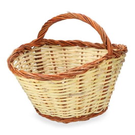 Basics Cesta de caña 44x31x22 cm con asa de 34 cm