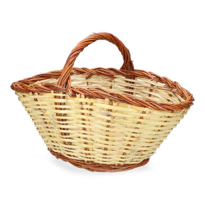 Basics Cesta de caña 44x31x22 cm con asa de 34 cm