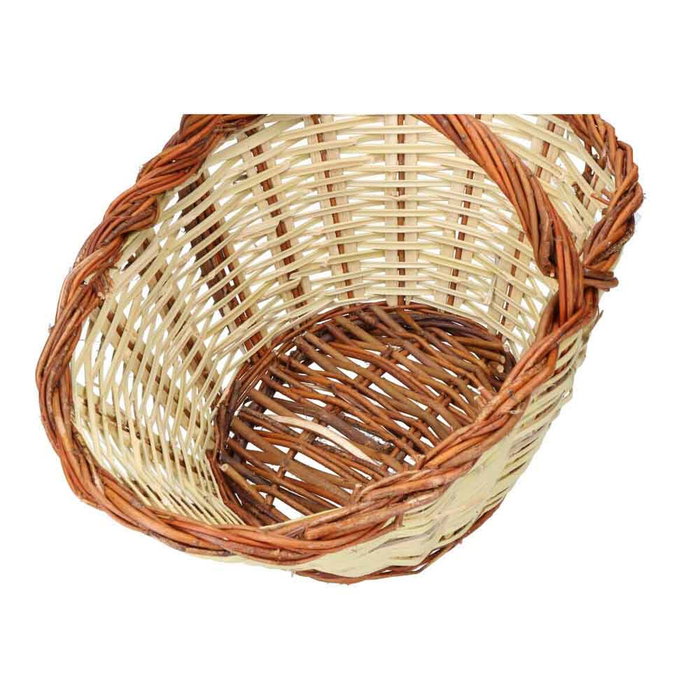 Basics Cesta de caña 44x31x22 cm con asa de 34 cm