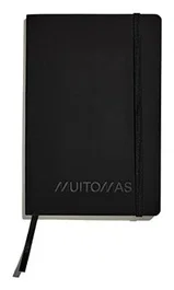 Muitomas NOTESA5BK Cuaderno y Block A5 Negro, Tapa Blanda Lisa, Cierre Elástico, Papel Marfil a Rayas
