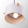 Averie Lámpara Colgante SKD-P1013-W, Diseño Moderno Metal y Madera, Blanco/Verde Oliva/Salmón/Turquesa, para Comedor o Habitación Juvenil