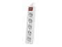 Lanberg Regleta de 3m con 5 Tomas PL y Interruptor, Blanca