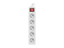 Lanberg Regleta de 3m con 5 Tomas PL y Interruptor, Blanca
