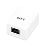 Phasak Caja de superficie 1xRJ45 UTP Cat.6 Dual ent. inf. Blanca