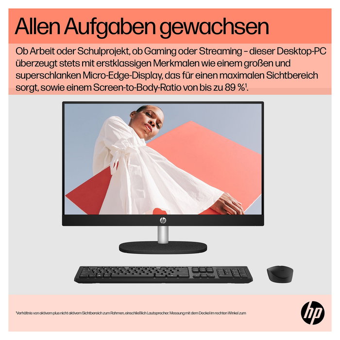 HP AIO PC All-in-One 24-cr0109ng - Pantalla 23.8 - Procesador AMD Ryzen 5 7520U - 16GB RAM - 512GB SSD - Windows 11 Home