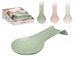 Kinvara Reposacuchara de Plástico Surtidos, Beige, Rosa, Verde - 11x26.5x3 cm (Set de 48)