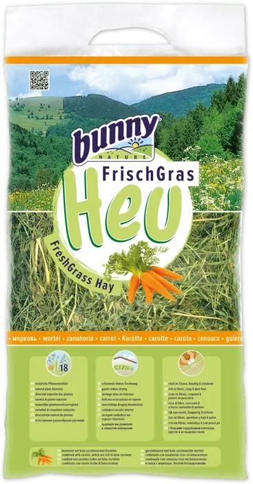 Bunny Nature Heno Fresco con Zanahoria para Conejos y Roedores, 500 gr Bunny Nature Heno Fresco con Zanahoria para Conejos y Roedores, 500 gr