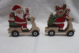 DKD Home Decor Figura de Madera Moto Vespa Surtido de 2 Unidades