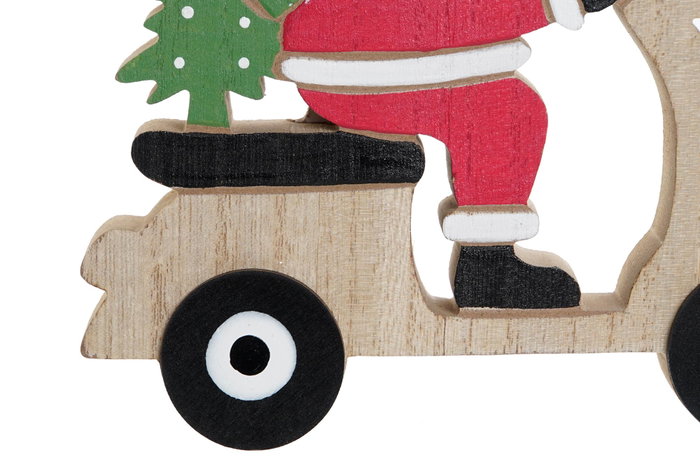 DKD Home Decor Figura Navidad Tradicional Natural Rojo Madera 2 x 15.5 x 15 cm (6 Unidades)