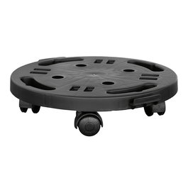 Art Plast Plataforma con Ruedas Ø300x70mm - Negro, Polipropileno, 170kg de Carga Máxima, Sistema de Enganche y Asas para Transporte