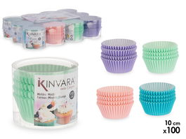 Kinvara Set 100 Moldes Papel Repostería 10 cm Surtidos (Set de 48)