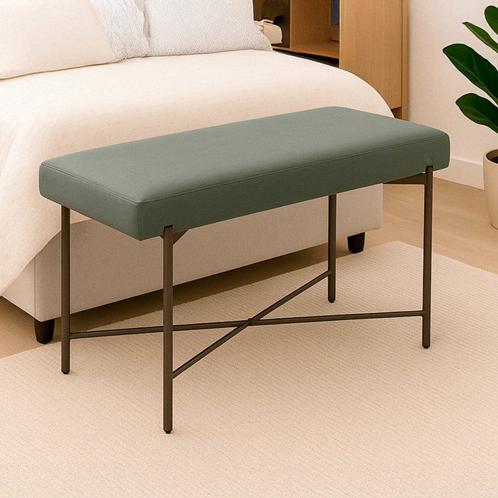Versa Pie de Cama Nilo Gris 91x40x46 cm Versa Pie de Cama Nilo Gris 91x40x46 cm