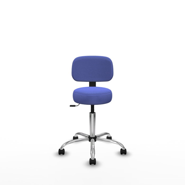 PIQUERAS Y CRESPO Silla Llanos giratoria azul claro con base cromada