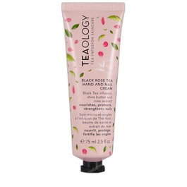 Teaology BLACK ROSE TEA Crema Manos y Uñas Reparadora, Nutritiva, Reforzante con Té Negro y Rosas - 75 ml