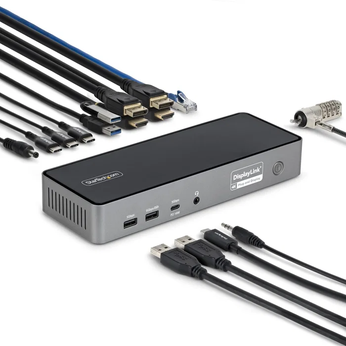 StarTech.com Docking Station Universal USB-C de 3 Pantallas, 140W, Gris StarTech.com Docking Station Universal USB-C de 3 Pantallas, 140W, Gris