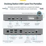 StarTech.com Docking Station Universal USB-C de 3 Pantallas PD 140W 4K DK30C2DPEPRUE Gris