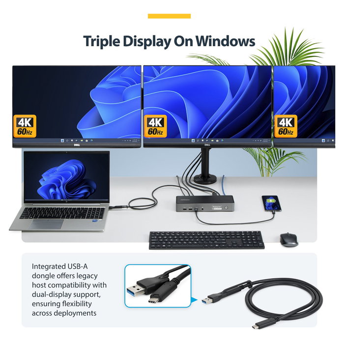 StarTech.com Docking Station Universal USB-C de 3 Pantallas Gris StarTech.com Docking Station Universal USB-C de 3 Pantallas Gris