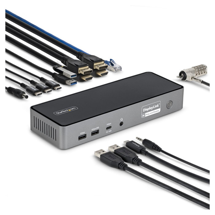 StarTech.com Docking Station Universal USB-C de 3 Pantallas Gris StarTech.com Docking Station Universal USB-C de 3 Pantallas Gris