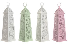 DKD Home Decor Farola Blanco Verde 13 x 43 x 13 cm (4 Unidades)
