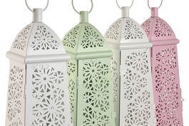 DKD Home Decor Farola Blanco Verde 13 x 43 x 13 cm (4 Unidades)