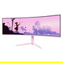 Arozzi Nova 49" Curved Monitor Gaming, Pantalla VA 5120 x 1440 Dual QHD, 165Hz, 4ms, 1500R, Altavoces, HDMI 2.1, DisplayPort, Rosa