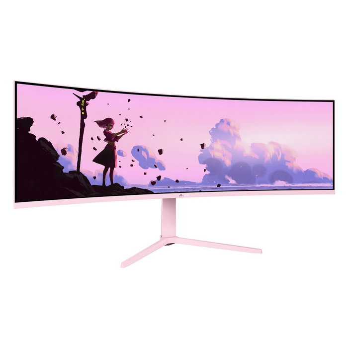 Arozzi Nova 49" Curved Monitor Gaming, Pantalla VA 5120 x 1440 Dual QHD, 165Hz, 4ms, 1500R, Altavoces, HDMI 2.1, DisplayPort, Rosa