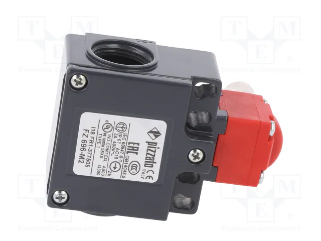PIZZATO ELETTRICA Interruptor de seguridad de bisagra FZ NC + NA gris y rojo