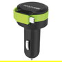 RealPower Cargador de Coche 5V 4.8A con 2 Puertos USB (1xUSB 1xMicro-USB) y Cable Integrado de 0.58 m - Negro y Verde, Ref: 257635