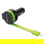 RealPower Cargador de Coche 5V 4.8A con 2 Puertos USB (1xUSB 1xMicro-USB) y Cable Integrado de 0.58 m - Negro y Verde, Ref: 257635