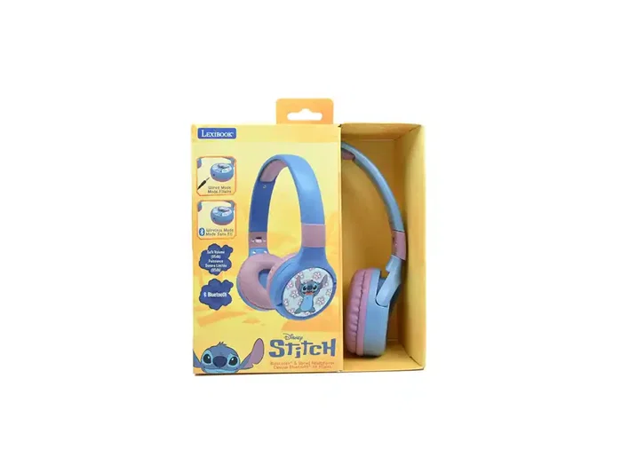 LEXIBOOK Auriculares 2 en 1 Disney Stitch Bluetooth y con cable