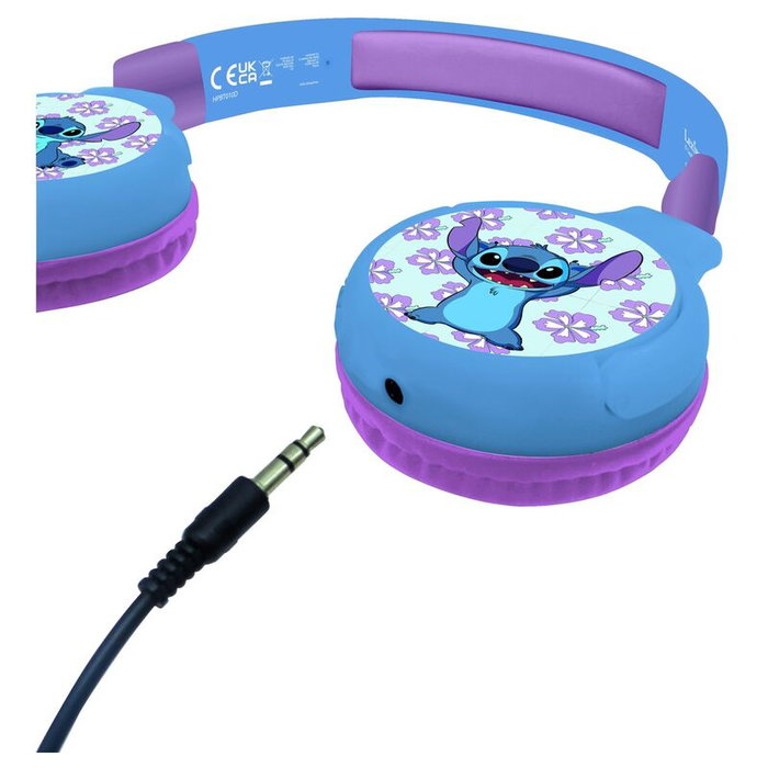 LEXIBOOK Auriculares 2 en 1 Disney Stitch Bluetooth y con cable