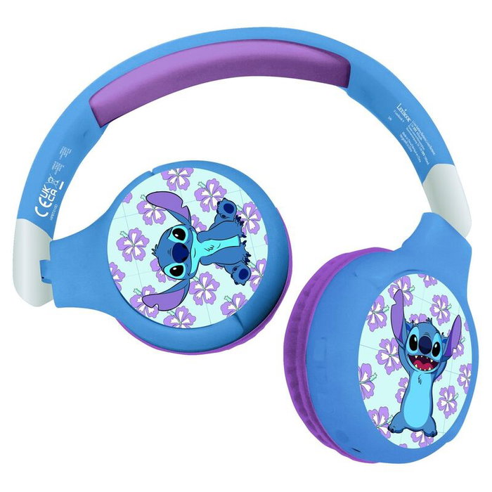 LEXIBOOK Auriculares 2 en 1 Disney Stitch Bluetooth y con cable