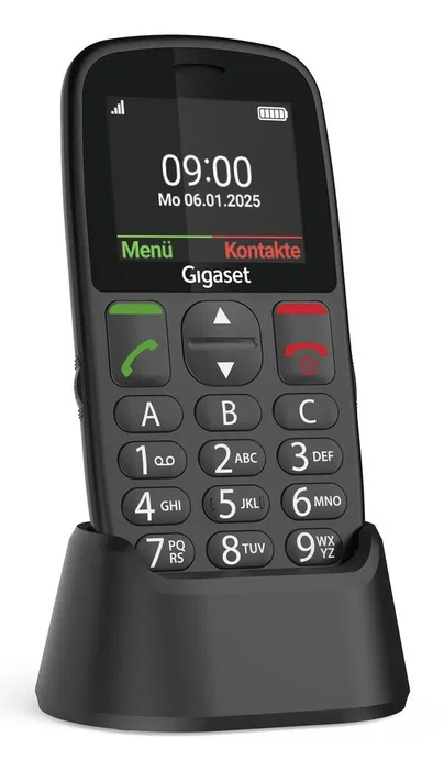 Gigaset GL395 - Teléfono móvil para personas mayores, Negro