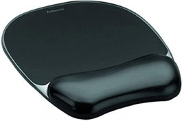 FELLOWES Alfombrilla de Ratón con Reposamuñecas de Gel Cristal Negra