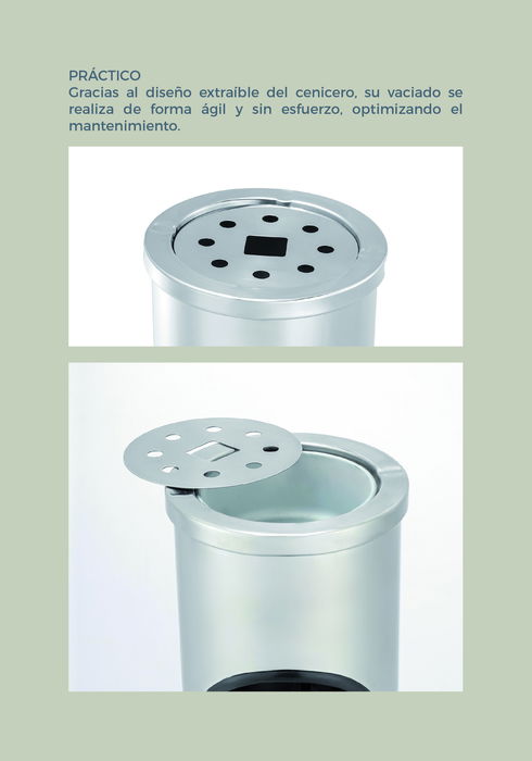 Inde Papelera-Cenicero Ss 8L 14.7x14.7x56.5cm (4 Unidades) Inde Papelera-Cenicero Ss 8L 14.7x14.7x56.5cm (4 Unidades)