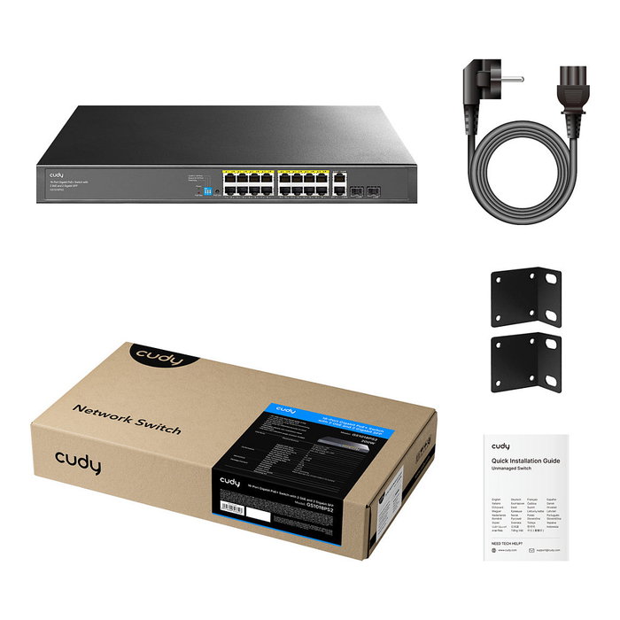 Cudy GS1018PS2 Switch de red 16+2P PoE+ SFP